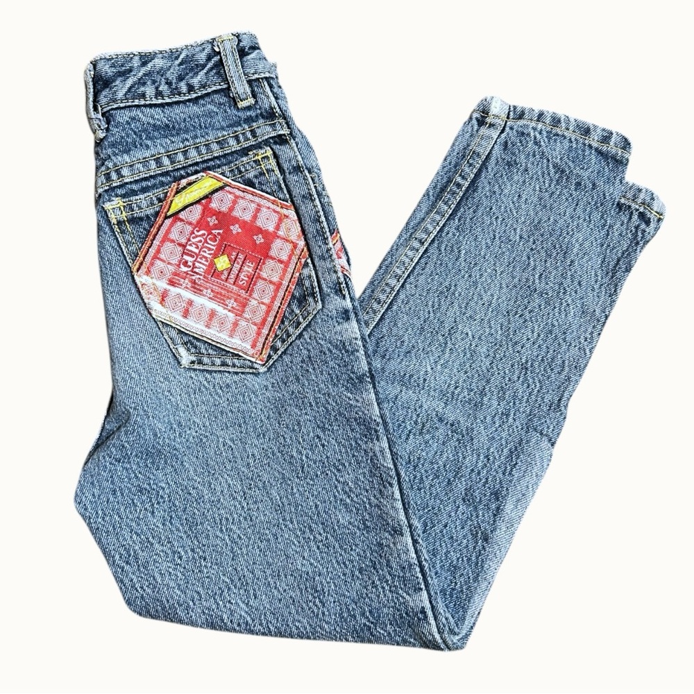 Vintage Guess Americana Denim Jeans. 1980s Guess Jeans size 7 kids. 100% cotton